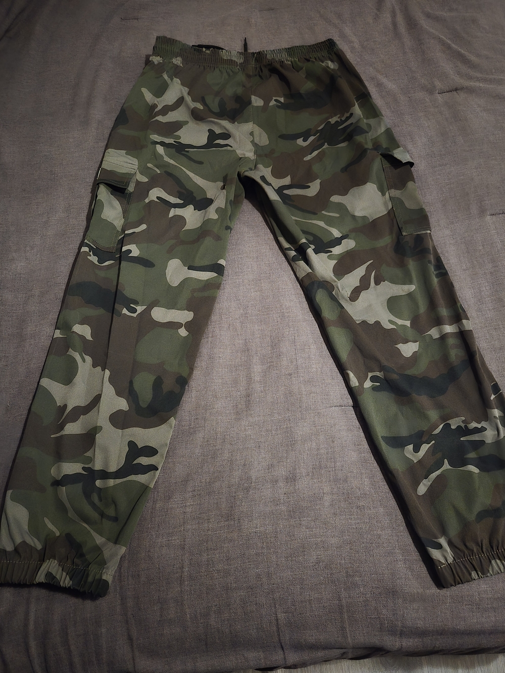 HKS Camo Jogger Pants Size 11 Army Green Camouflage Stretch Waist Casual Large